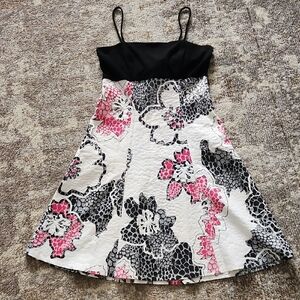 Joseph Ribkoff Black and Pink Floral Dress
